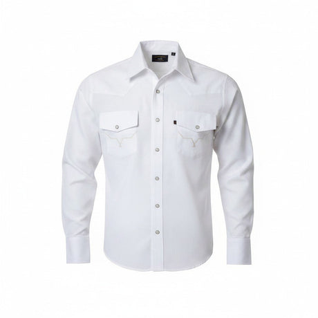 Camisa Yellowstone Y25SCY016 Oxford Blanco - Tiendacharra.com - Bodega Tienda Charra