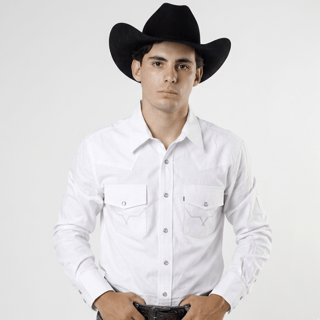Camisa Yellowstone Y25SCY016 Oxford Blanco - Tiendacharra.com - Bodega Tienda Charra