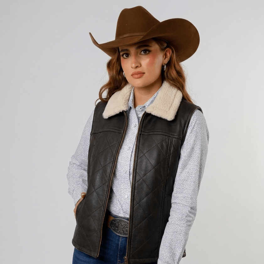 Chaleco Vaquero de Borrego Auténtico – Corte Acinturado Premium - Tiendacharra.com - Bodega Tienda Charra