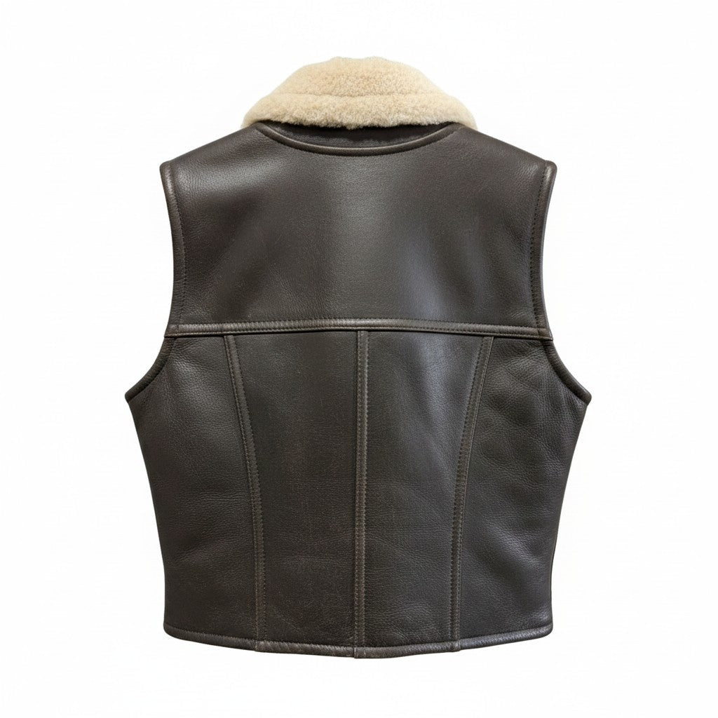 Chaleco Vaquero de Borrego Auténtico – Corte Acinturado Premium - Tiendacharra.com - Bodega Tienda Charra