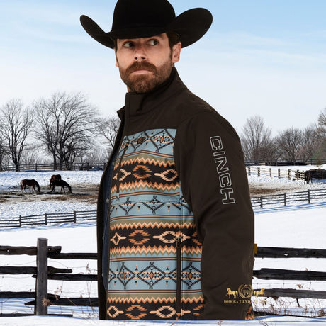 Chamarra Cinch estampado azul/café - Tiendacharra.com - Bodega Tienda Charra