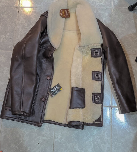 Chamarra de piel de borrego cazadora (Café) - Tiendacharra.com - Bodega Tienda Charra