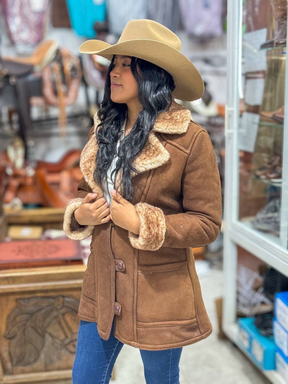 Chamarra modelo Dakota piel de borrego cazadora - Tiendacharra.com - Bodega Tienda Charra