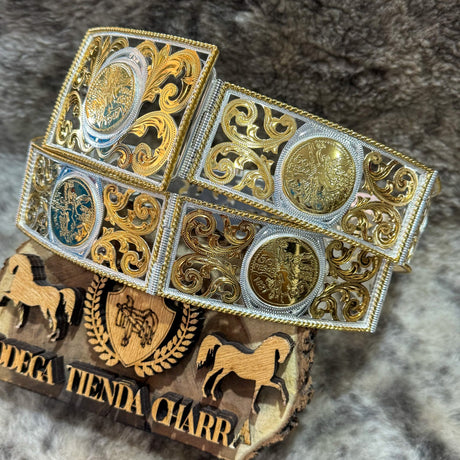Cinto chapeado en oro - Tiendacharra.com - Bodega Tienda Charra