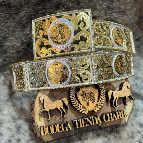 Cinto chapeado en oro - Tiendacharra.com - Bodega Tienda Charra