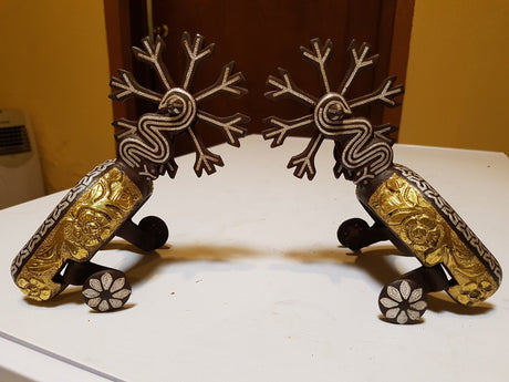 Espuela charra grande con incrustaciones en latón. - Tiendacharra.com - Bodega Tienda Charra