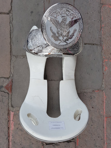 Fuste escarbado en acero inoxidable, modelo Águila Porfiriana - Tiendacharra.com - Bodega Tienda Charra