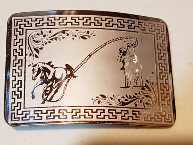 Hebilla acero inoxidable modelo Manganas a caballo - Tiendacharra.com - Bodega Tienda Charra