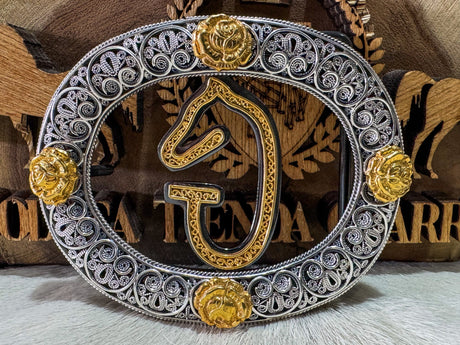 Hebilla de Filigrana en Plata Personalizada - Tiendacharra.com - Bodega Tienda Charra