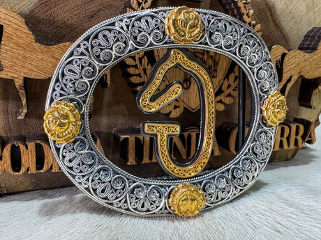 Hebilla de Filigrana en Plata Personalizada - Tiendacharra.com - Bodega Tienda Charra