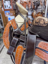 Montura Charra Colita de Pato con Cantinas Desmontables | Color Chocolate | Diseño de Esferas - Tiendacharra.com - Bodega Tienda Charra