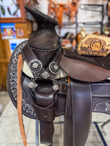 Montura Charra Cuero Americano con herraje pavonado - Tiendacharra.com - Bodega Tienda Charra