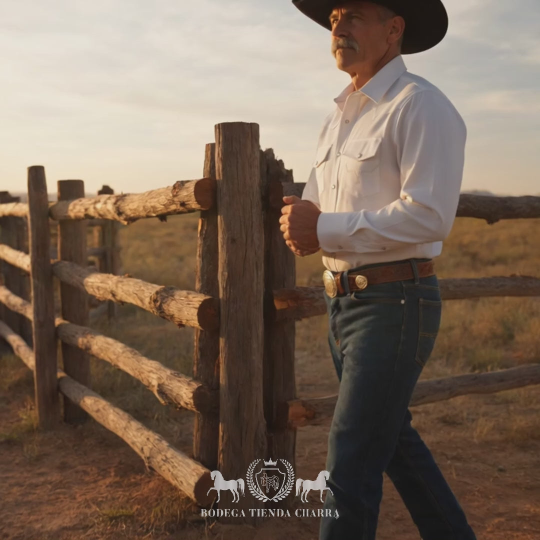 Camisa Yellowstone Y25SCY016 Oxford Blanco
