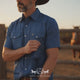 Camisa Yellowstone SCY014 Manga Corta Azul