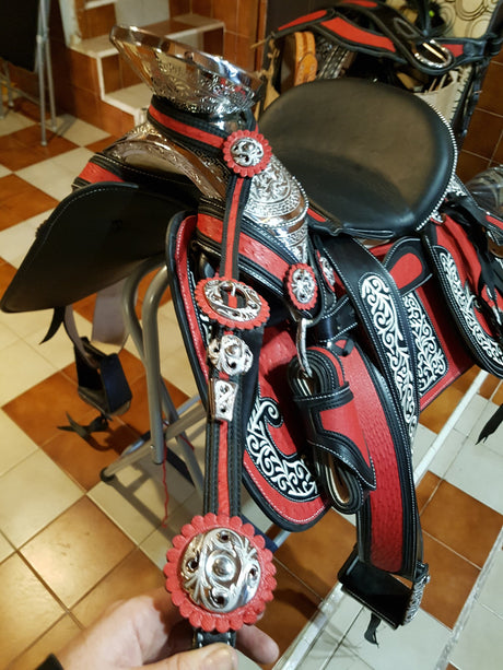 Silla charra bordada con piel de avestruz - Tiendacharra.com - Bodega Tienda Charra