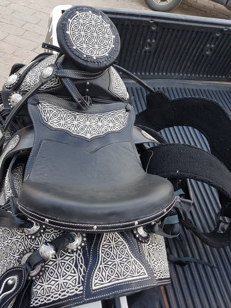 Silla charra bordada Modelo Aros (con herraje) - Tiendacharra.com - Bodega Tienda Charra