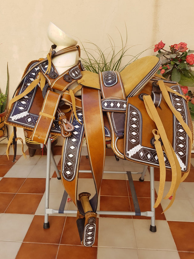 Silla charra cantina cuadrada, vistas resacadas de rombos - Tiendacharra.com - Bodega Tienda Charra