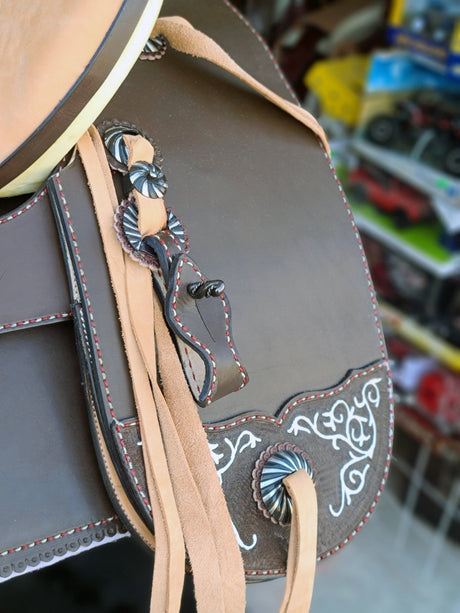 Silla charra cuero americano cosida a mano - Tiendacharra.com - Bodega Tienda Charra