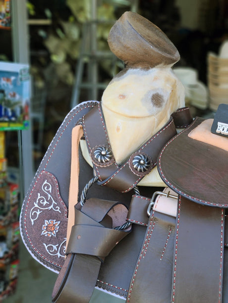 Silla charra cuero americano cosida a mano - Tiendacharra.com - Bodega Tienda Charra