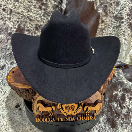 Texana Stetson Guadalupana 6x Negra - Pelo de Castor - Tiendacharra.com - Bodega Tienda Charra