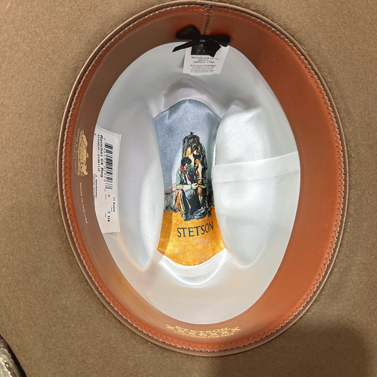 Chapeau De Cowboy Stetson Rancher 4X Ventre De Castor Argenté - Taille 7 3/8, Vintage, Fabriqué Aux USA