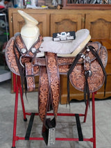Silla charra cincelado diseño girasoles, acero inoxidable - Tiendacharra.com - Bodega Tienda Charra