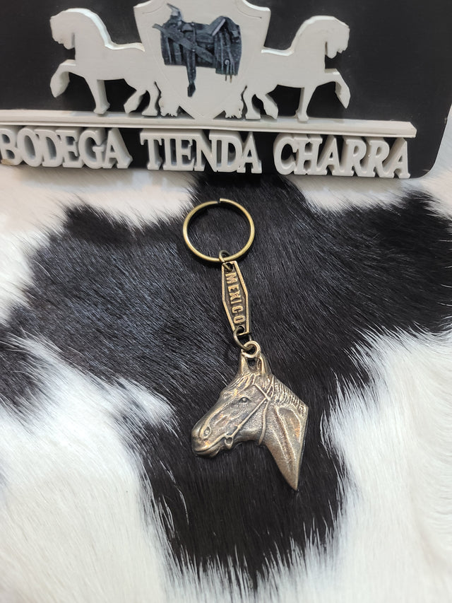 Llavero cabeza de caballo color bronce - Tiendacharra.com - Bodega Tienda Charra