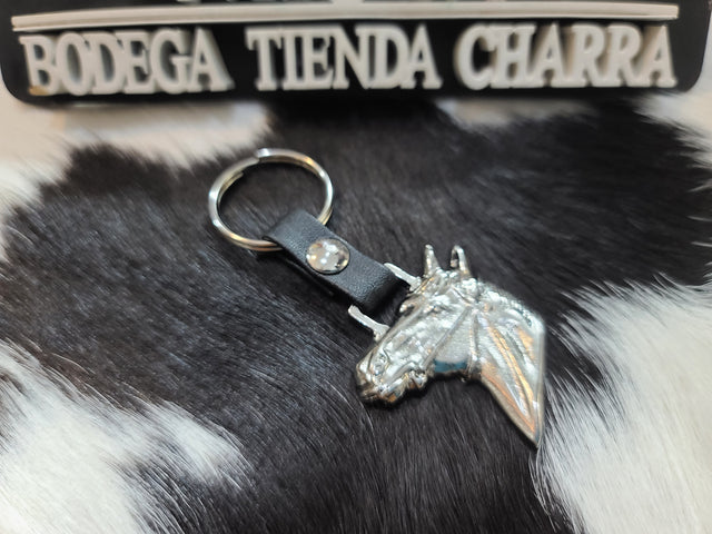 Llavero cabeza de caballo color plata - Tiendacharra.com - Bodega Tienda Charra
