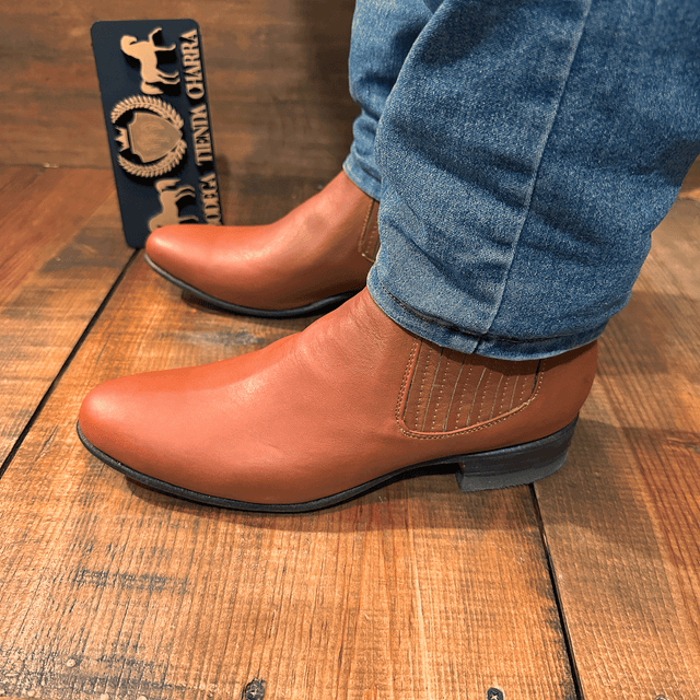 Charro ankle boot in Burnt Honey color leather